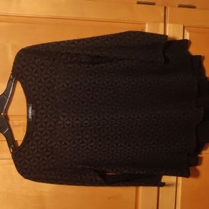 Black 3/4 Sleeve Top Size Small Dressbarn
